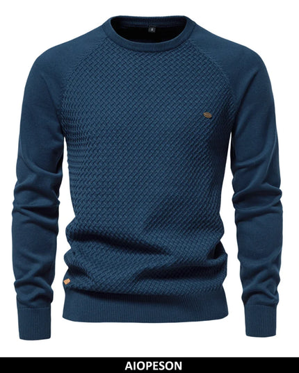 AIOPESON Men's Crew Neck Cotton Pullover Sweater - Casual & Stylish