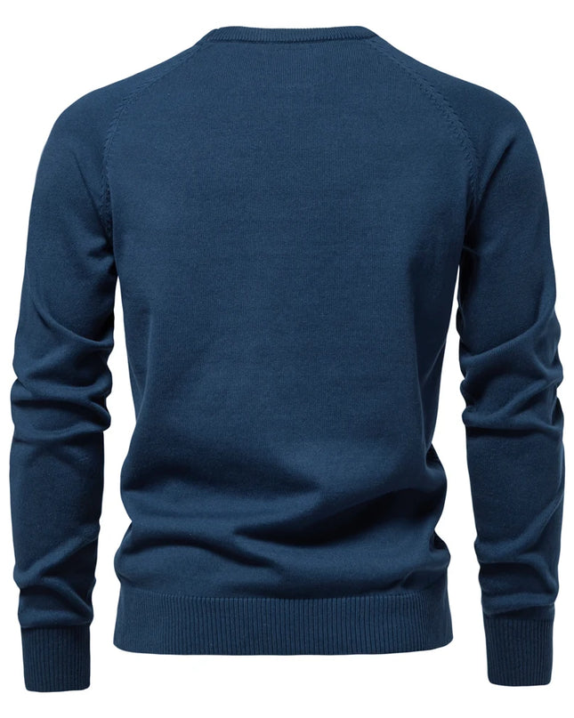 AIOPESON Men's Crew Neck Cotton Pullover Sweater - Casual & Stylish