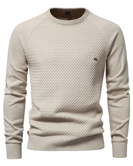 AIOPESON Men's Crew Neck Cotton Pullover Sweater - Casual & Stylish