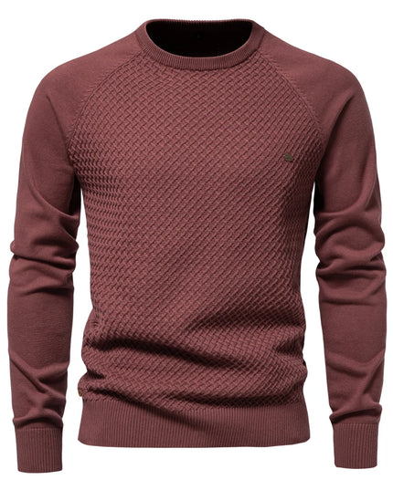 AIOPESON Men's Crew Neck Cotton Pullover Sweater - Casual & Stylish