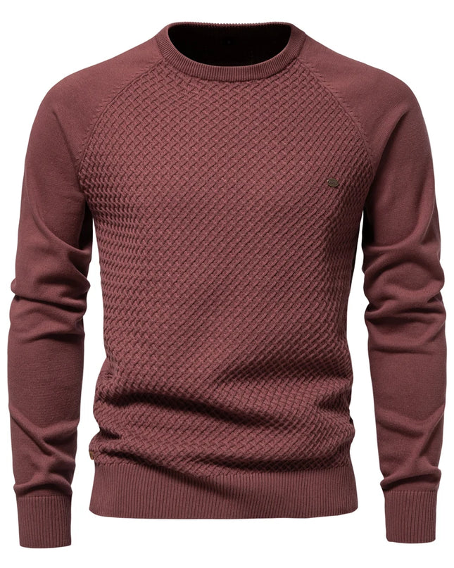 AIOPESON Men's Crew Neck Cotton Pullover Sweater - Casual & Stylish