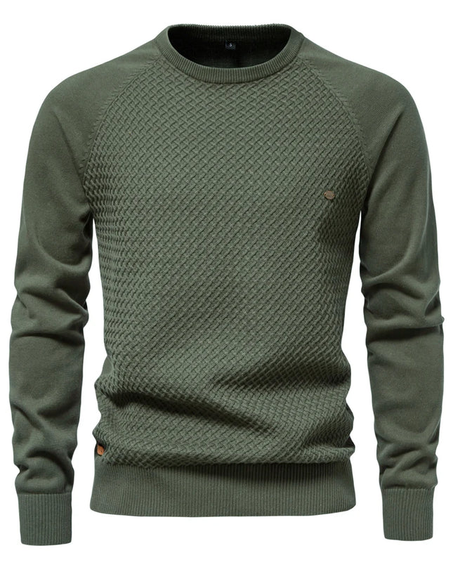 AIOPESON Men's Crew Neck Cotton Pullover Sweater - Casual & Stylish