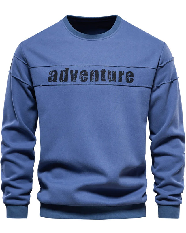 AIOPESON Men's Crew Neck Patchwork Sweatshirt - Trendy Sportwear Top