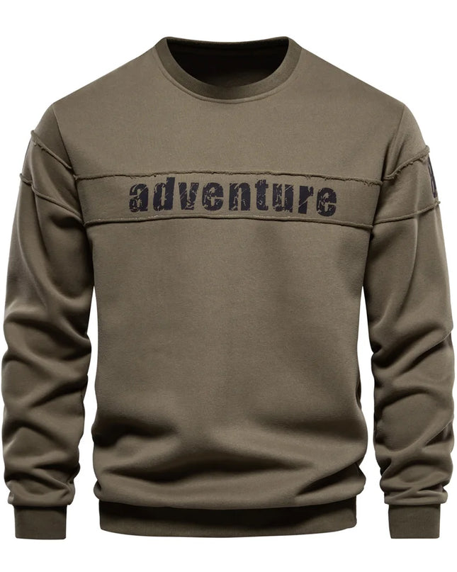 AIOPESON Men's Crew Neck Patchwork Sweatshirt - Trendy Sportwear Top