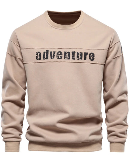 AIOPESON Men's Crew Neck Patchwork Sweatshirt - Trendy Sportwear Top