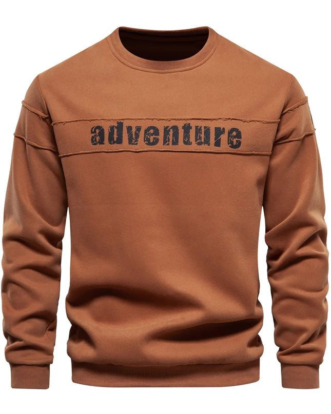 AIOPESON Men's Crew Neck Patchwork Sweatshirt - Trendy Sportwear Top