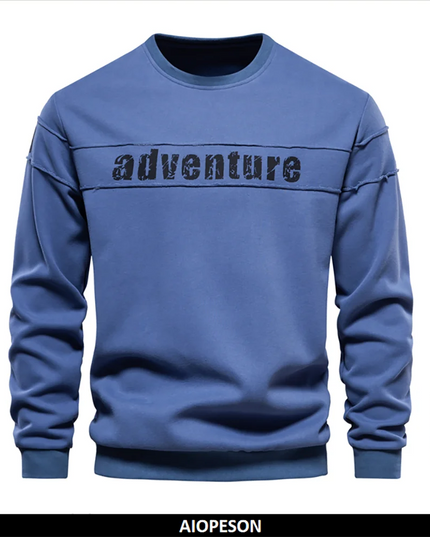 AIOPESON Men's Crew Neck Patchwork Sweatshirt - Trendy Sportwear Top