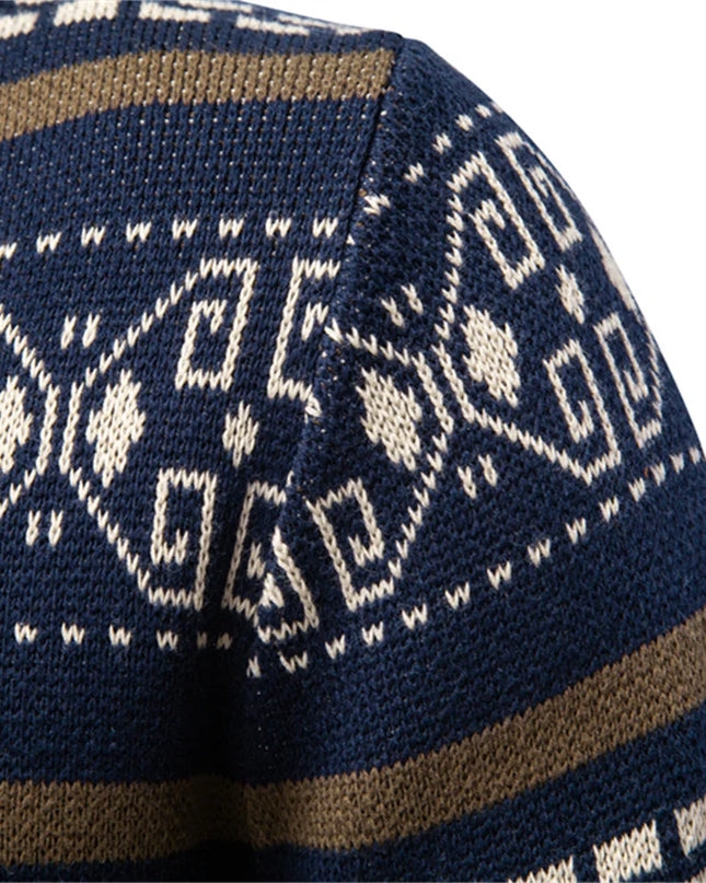 AIOPESON Men's Ethnic Mandarin Collar Jacket - Vintage Tribal Print