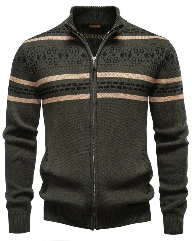AIOPESON Men's Ethnic Mandarin Collar Jacket - Vintage Tribal Print