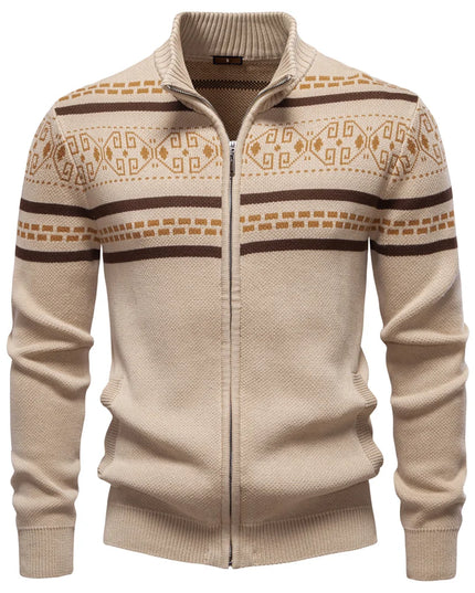 AIOPESON Men's Ethnic Mandarin Collar Jacket - Vintage Tribal Print