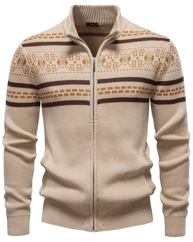 AIOPESON Men's Ethnic Mandarin Collar Jacket - Vintage Tribal Print