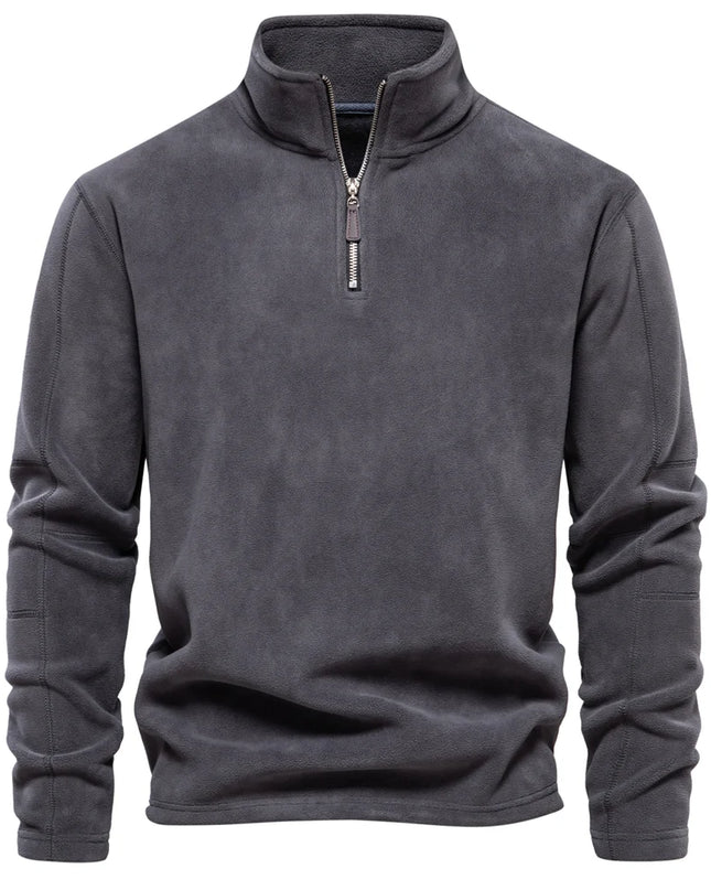 AIOPESON Men's Fleece Jacket - Thicken Warm Zipper Neck Pullover