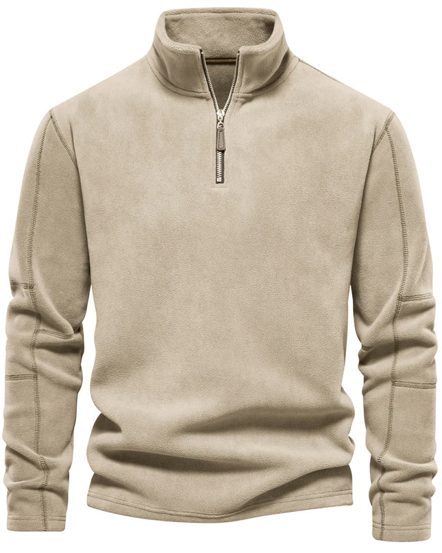 AIOPESON Men's Fleece Jacket - Thicken Warm Zipper Neck Pullover