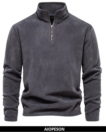 AIOPESON Men's Fleece Jacket - Thicken Warm Zipper Neck Pullover