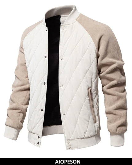 AIOPESON Men's Fleece Lined Baseball Bomber Jacket - Winter Warmth