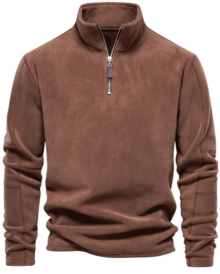 AIOPESON Men's Fleece Quarter-Zip Jacket - Thicken Warm Pullover
