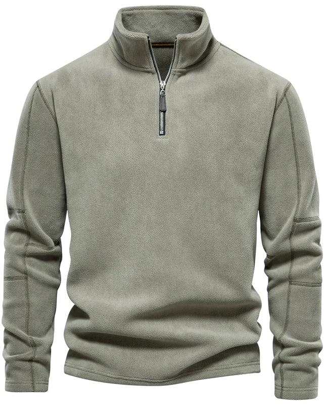AIOPESON Men's Fleece Quarter-Zip Jacket - Thicken Warm Pullover