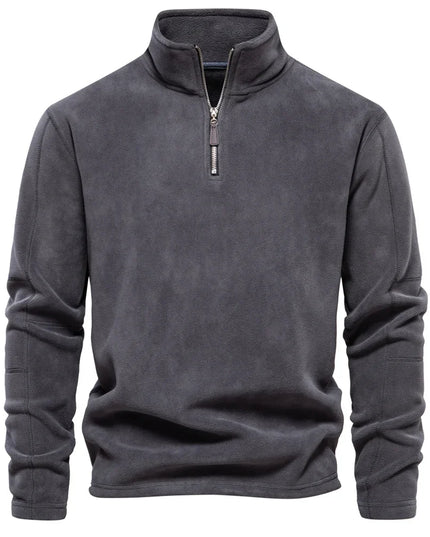 AIOPESON Men's Fleece Quarter-Zip Jacket - Thicken Warm Pullover
