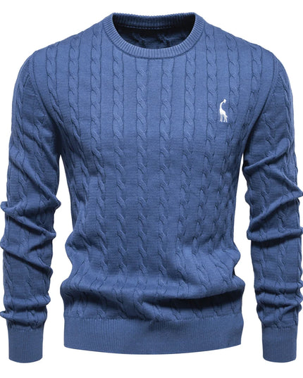 AIOPESON Men's Giraffe Pullover Sweater - Classic Twist Knit Style