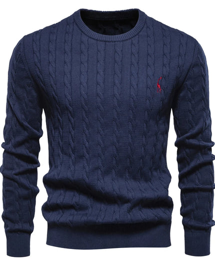 AIOPESON Men's Giraffe Pullover Sweater - Classic Twist Knit Style