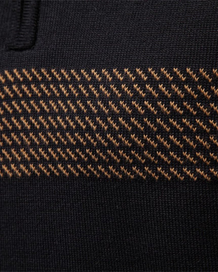 AIOPESON Men's Half Zip Sweater - Thick Warm Striped Knit Pullover