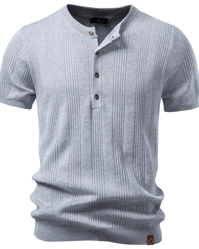 AIOPESON Men's Henley Neck T-Shirt - Soft, Breathable, Casual Summer Top