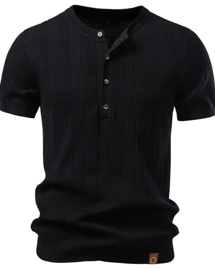 AIOPESON Men's Henley Neck T-Shirt - Soft, Breathable, Casual Summer Top
