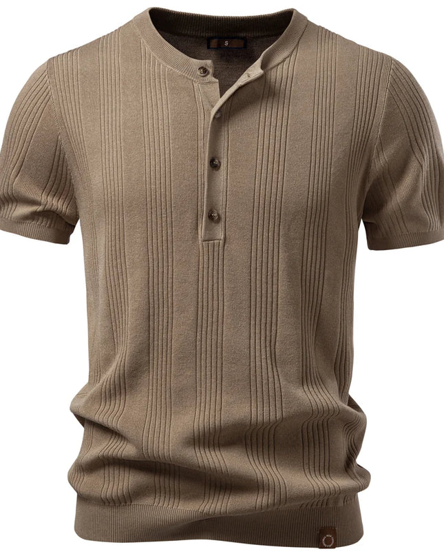 AIOPESON Men's Henley Neck T-Shirt - Soft, Breathable, Casual Summer Top