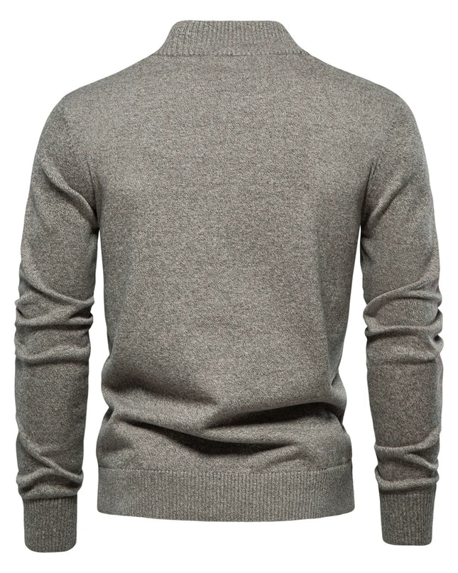 AIOPESON Men's Knit Mock Neck Cardigan - Casual Autumn Sweater