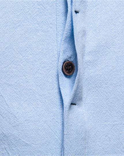 AIOPESON Men's Linen Shirt - Short Sleeve Casual Summer Comfort