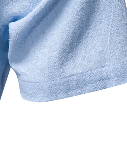 AIOPESON Men's Linen Shirt - Short Sleeve Casual Summer Comfort