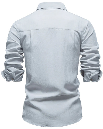AIOPESON Men's Long Sleeve Cotton Shirt - Soft Casual Wear