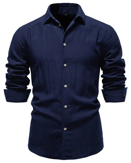 AIOPESON Men's Long Sleeve Cotton Shirt - Soft Casual Wear