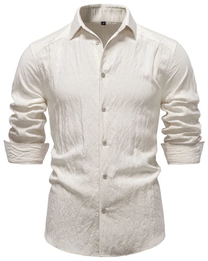 AIOPESON Men's Long Sleeve Cotton Shirt - Soft Casual Wear