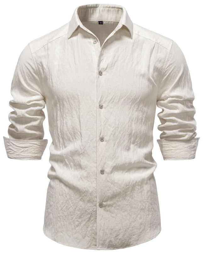 AIOPESON Men's Long Sleeve Cotton Shirt - Soft Casual Wear