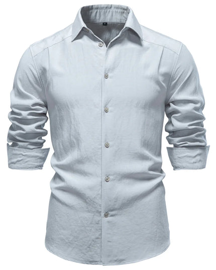 AIOPESON Men's Long Sleeve Cotton Shirt - Soft Casual Wear