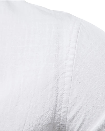 AIOPESON Men's Long Sleeve Cotton Shirt - Solid Color Casual Wear