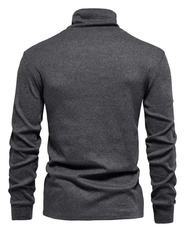 AIOPESON Men's Long Sleeve Turtleneck Shirt - Casual Autumn Wear