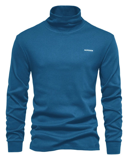 AIOPESON Men's Long Sleeve Turtleneck Shirt - Casual Autumn Wear