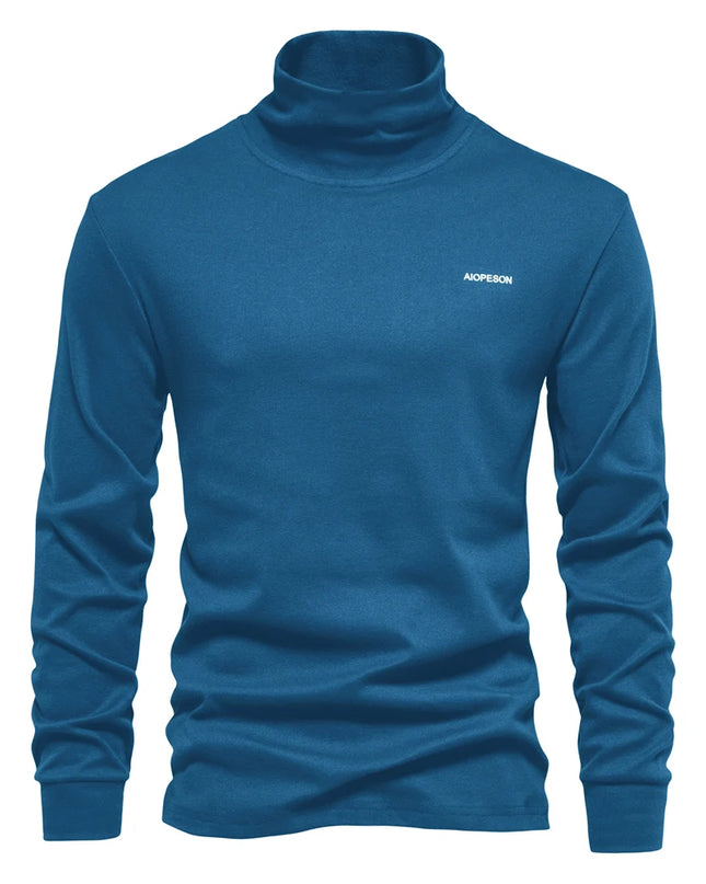 AIOPESON Men's Long Sleeve Turtleneck Shirt - Casual Autumn Wear