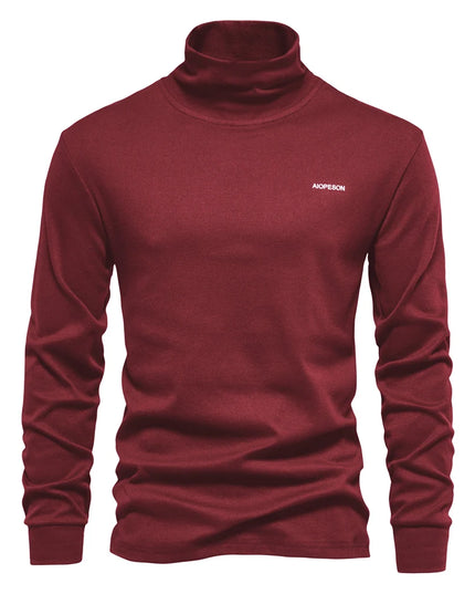 AIOPESON Men's Long Sleeve Turtleneck Shirt - Casual Autumn Wear