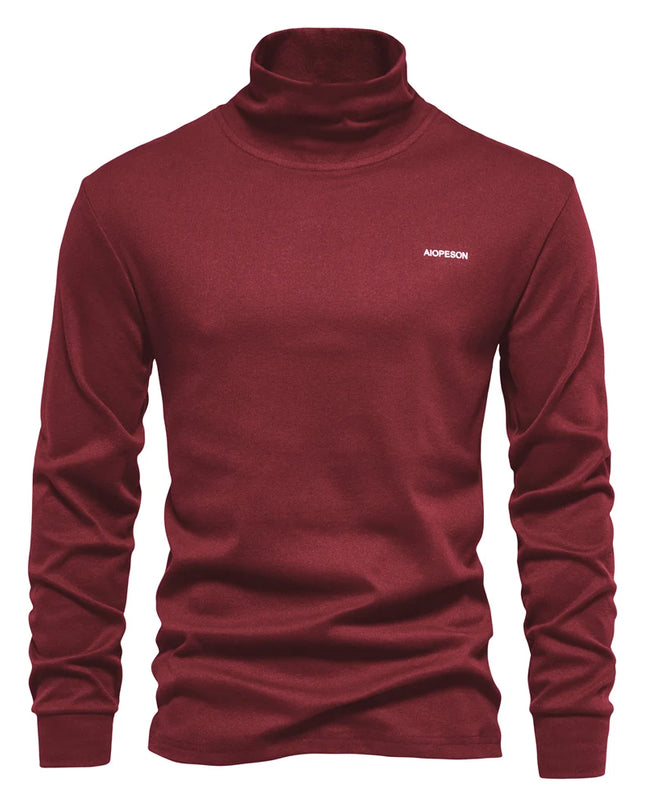 AIOPESON Men's Long Sleeve Turtleneck Shirt - Casual Autumn Wear