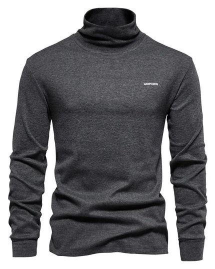 AIOPESON Men's Long Sleeve Turtleneck Shirt - Casual Autumn Wear
