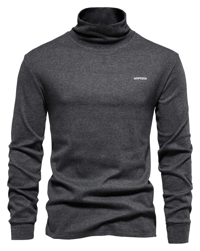 AIOPESON Men's Long Sleeve Turtleneck Shirt - Casual Autumn Wear