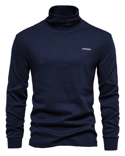 AIOPESON Men's Long Sleeve Turtleneck Shirt - Casual Autumn Wear
