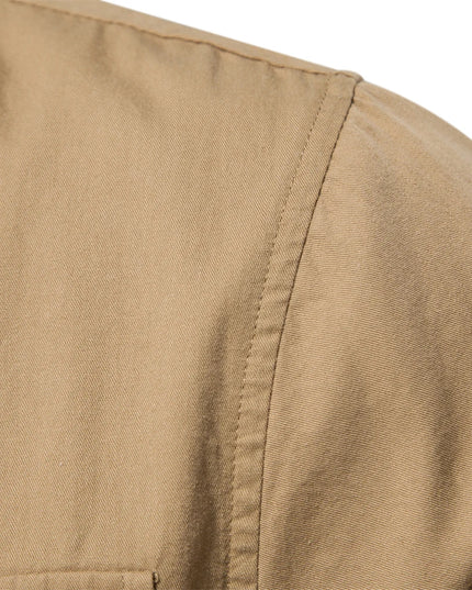 AIOPESON Men's Military Style Cotton Pocket Shirt - Slim Fit Long Sleeve