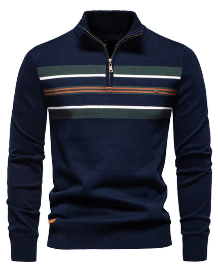 AIOPESON Men's Mock Neck Cotton Pullover - Casual Business Style