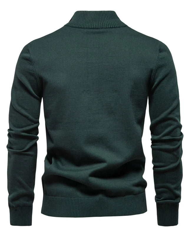 AIOPESON Men's Mock Neck Cotton Pullover - Casual Business Style