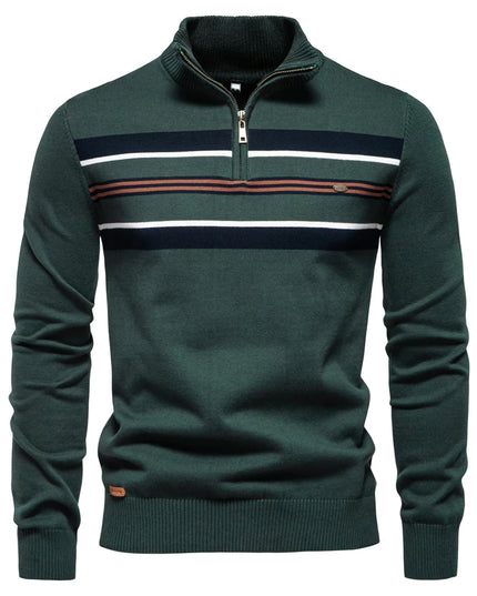AIOPESON Men's Mock Neck Cotton Pullover - Casual Business Style