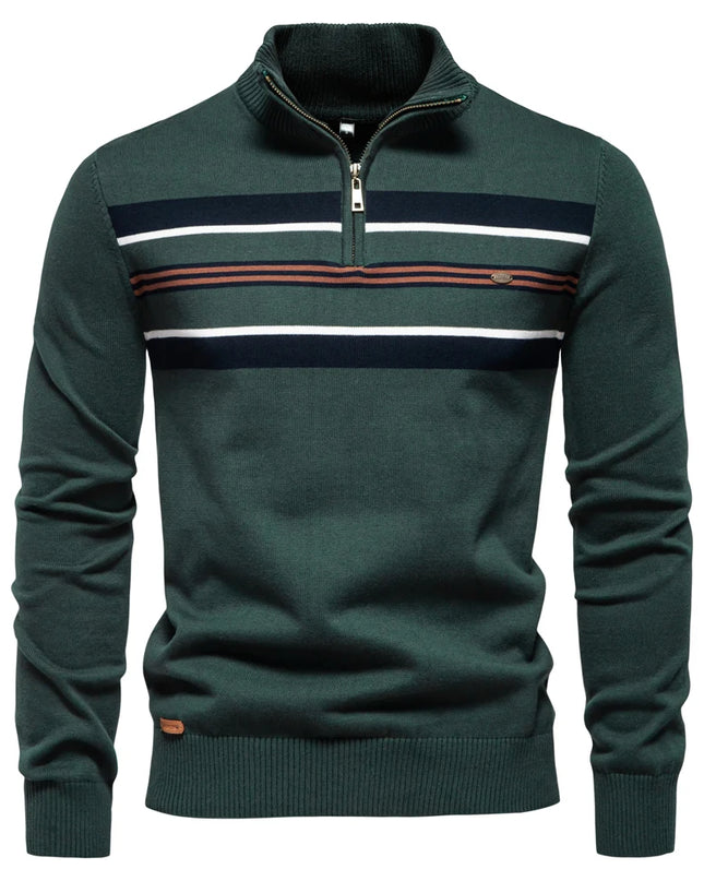 AIOPESON Men's Mock Neck Cotton Pullover - Casual Business Style